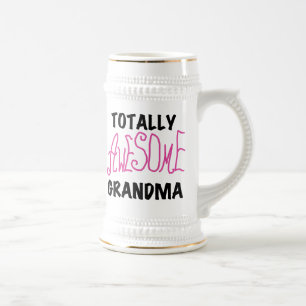 Volledig Geweldige oma - roze T-shirts en cadeautj Bierpul