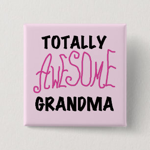 Volledig Geweldige oma - roze T-shirts en cadeautj Vierkante Button 5,1 Cm