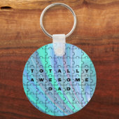 Volledig Geweldige pa Puzzle Blue Sleutelhanger (Voorkant)