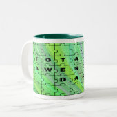 Volledig Geweldige pa Puzzle Green Tweekleurige Koffiemok (Voorkant links)