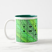 Volledig Geweldige pa Puzzle Green Tweekleurige Koffiemok (Links)