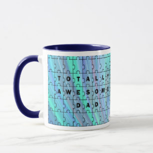 Volledig Geweldige pap Puzzle Blue Puzzle Mok