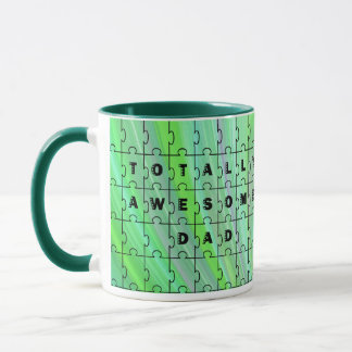 Volledig Geweldige pap Puzzle Green Puzzle Mok