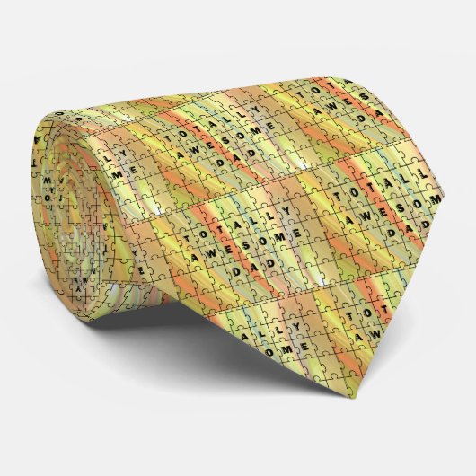 Volledig Geweldige pap Puzzle Yellow/Brown Stropdas (Opgerold)