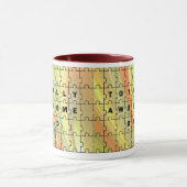 Volledig Geweldige pap Puzzle Yellow/bruine Puzzle Mok (Midden)