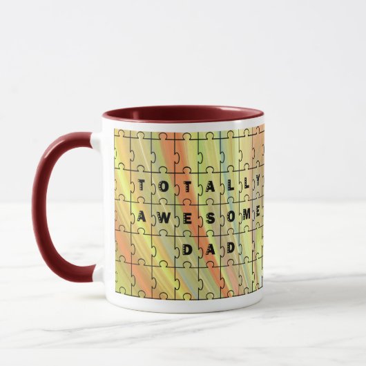 Volledig Geweldige pap Puzzle Yellow/bruine Puzzle Mok (Links)