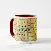 Volledig Geweldige pap Puzzle Yellow/bruine Puzzle Mok (Voorkant links)