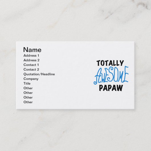 Volledig Geweldige Papaw T-shirts en geschenken Visitekaartje (Voorkant)