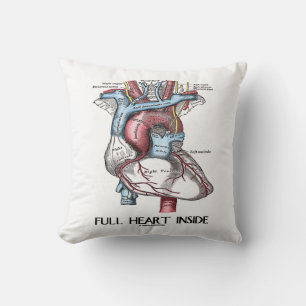 Volledig hart binnen (anatomische illustratie) kussen