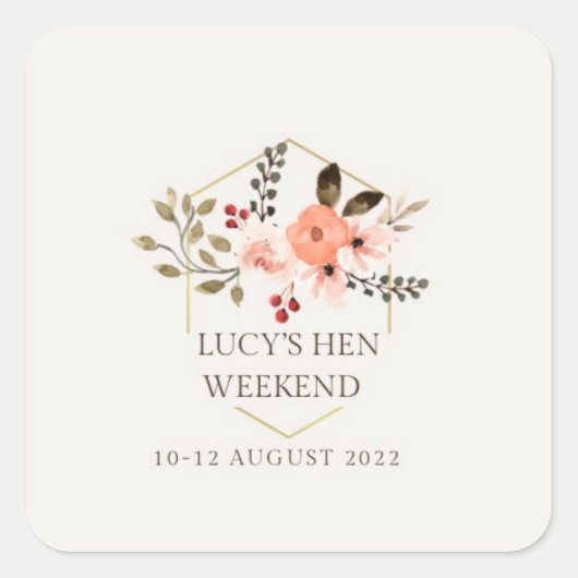 Volledig  Hen/Bachelorette Sticker (Voorkant)