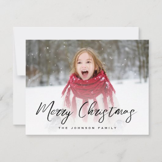 Volledig kerstfeest met penseelscript feestdagenkaart (Voorkant)