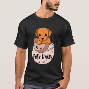 Volledig lege Kawaii orang puppy in een mok koffie T-shirt