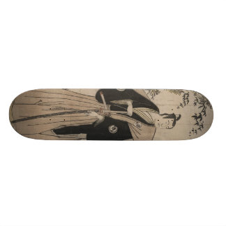 Volledig-lengteportret van een Samurai Warrior c.  Skateboard