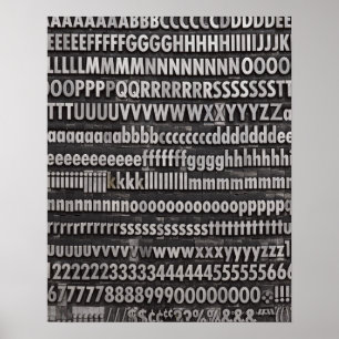 Volledig lettertype Letterdruk Poster
