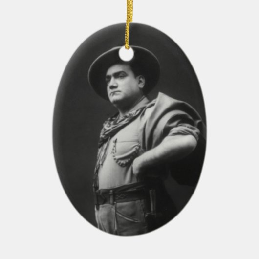 Volledig lichaamsportret van Enrico Caruso Keramisch Ornament (Voorkant)
