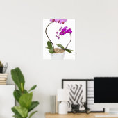 Volledig lijst Orchid geïsoleerd op een witte acht Poster (Thuiskantoor)