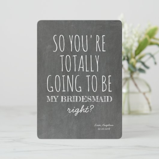 Volledig mijn grappige bruidsmeisje voorstel kaart (Staand voorkant)