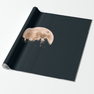 VOLLEDIG MOON ACHTER EEN TREE SILHOUETTES CADEAUPAPIER