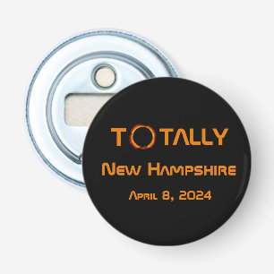 Volledig New Hampshire 2024 Zonsverduistering Button Flesopener