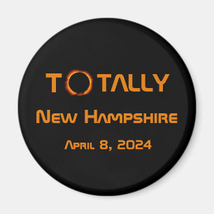 Volledig New Hampshire 2024 Zonsverduistering Magneet