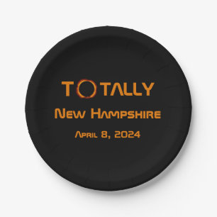 Volledig New Hampshire 2024 Zonsverduistering Papieren Bordje