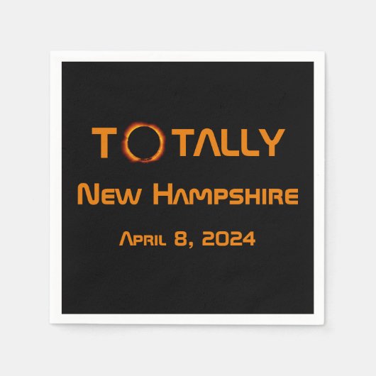 Volledig New Hampshire 2024 Zonsverduistering Servet (Voorkant)