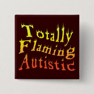 Volledig ontvlambare autistische Buttonnen Vierkante Button 5,1 Cm