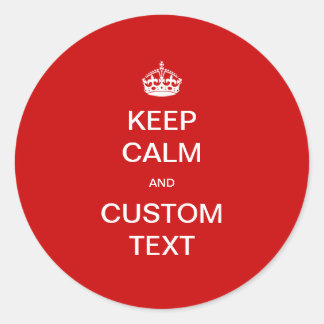 Volledig op maat gemaakte Keep Calm en pas Me aan Ronde Sticker