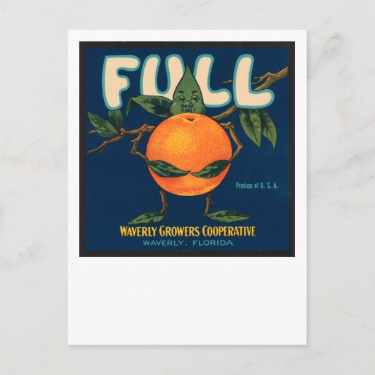 Volledig - Oranje krateletiket Briefkaart (Voorkant)