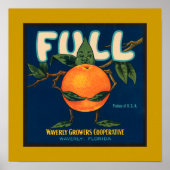 Volledig - Oranje krateletiket Poster (Voorkant)