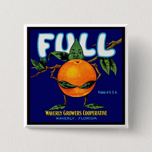 Volledig - Oranje krateletiket Vierkante Button 5,1 Cm (Voorkant)