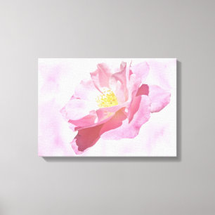 Volledig roze Roos bloesem Canvas Afdruk