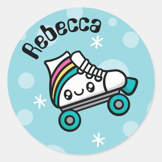 Volledig Schattigee Doodles Roller Schaats sticker (Voorkant)