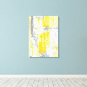 'Volledig unieke' grijze en gele Abstracte kunst Canvas Afdruk (Insitu (Houten vloer))