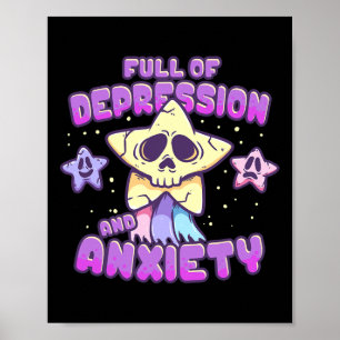 Volledig van depressie en angst Ster Geestelijke G Poster