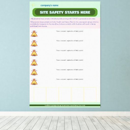 Volledig veiligheidsraad voor de bouwplaats canvas afdruk (Insitu (Houten vloer))