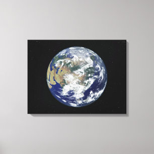 Volledig verlichte aarde in Azië Canvas Afdruk