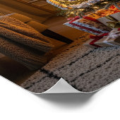 Volledig versierde kerstboom poster (Hoek)