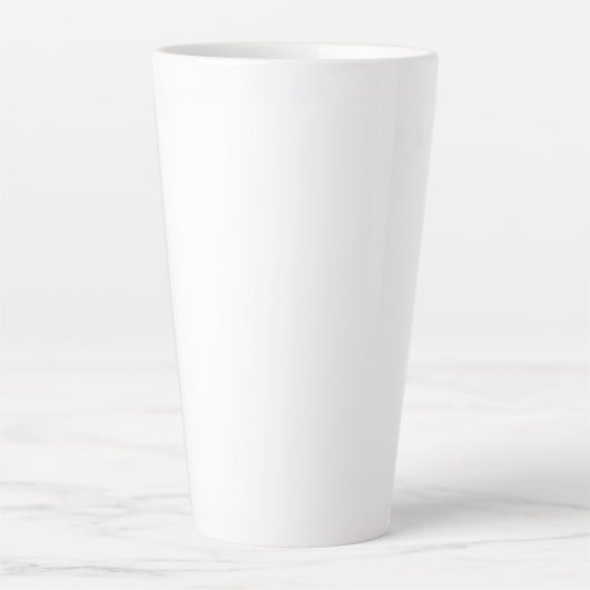 Volledig witte vaste kleur latte mok (Voorkant)