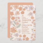 Volledige aangepaste kleur Boho Floral Bruiloft Kaart (Voorkant / Achterkant)