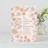 Volledige aangepaste kleur Boho Floral Bruiloft Kaart (Staand voorkant)