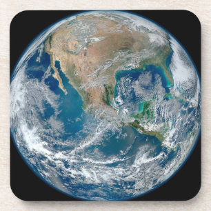 Volledige Aarde die Noord-Amerika en Mexico toont. Bier Onderzetter