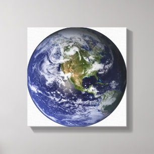 Volledige Aarde met Noord-Amerika 2 Canvas Afdruk