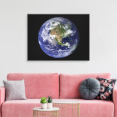 Volledige Aarde met Noord-Amerika 3 Canvas Afdruk (Insitu (Woonkamer))