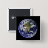 Volledige Aarde met Noord-Amerika 3 Vierkante Button 5,1 Cm (Voorkant /achterkant)