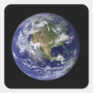 Volledige Aarde met Noord-Amerika 3 Vierkante Sticker