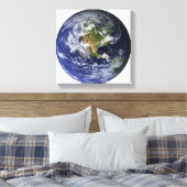 Volledige Aarde met Noord-Amerika Canvas Afdruk (Insitu (Slaapkamer))