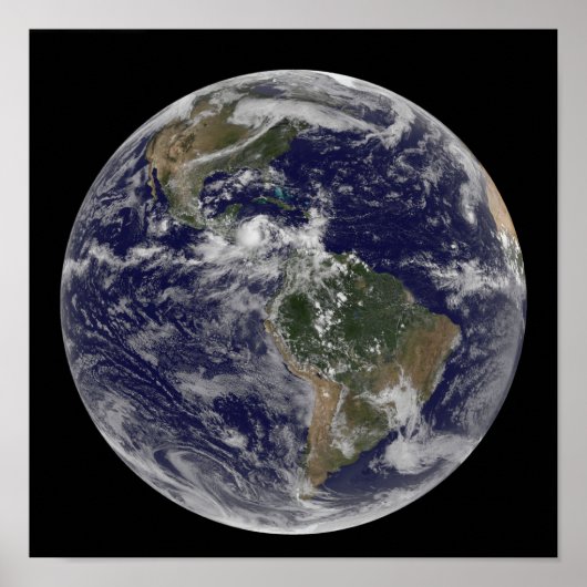 Volledige Aarde met Noord-Amerika en Zuid-Amer 3 Poster (Voorkant)