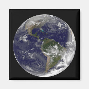 Volledige Aarde met Noord-Amerika en Zuid-Amer 5 Magneet