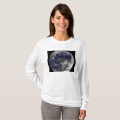 Volledige Aarde met Noord-Amerika en Zuid-Amer 5 T-shirt (Voorkant volledig)